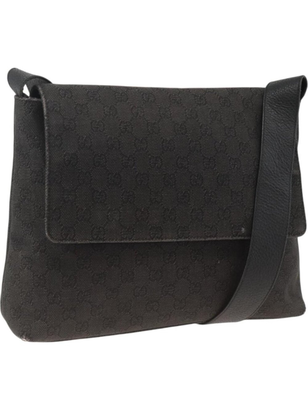 GUCCI GG Canvas Shoulder Bag Black Silver 272351